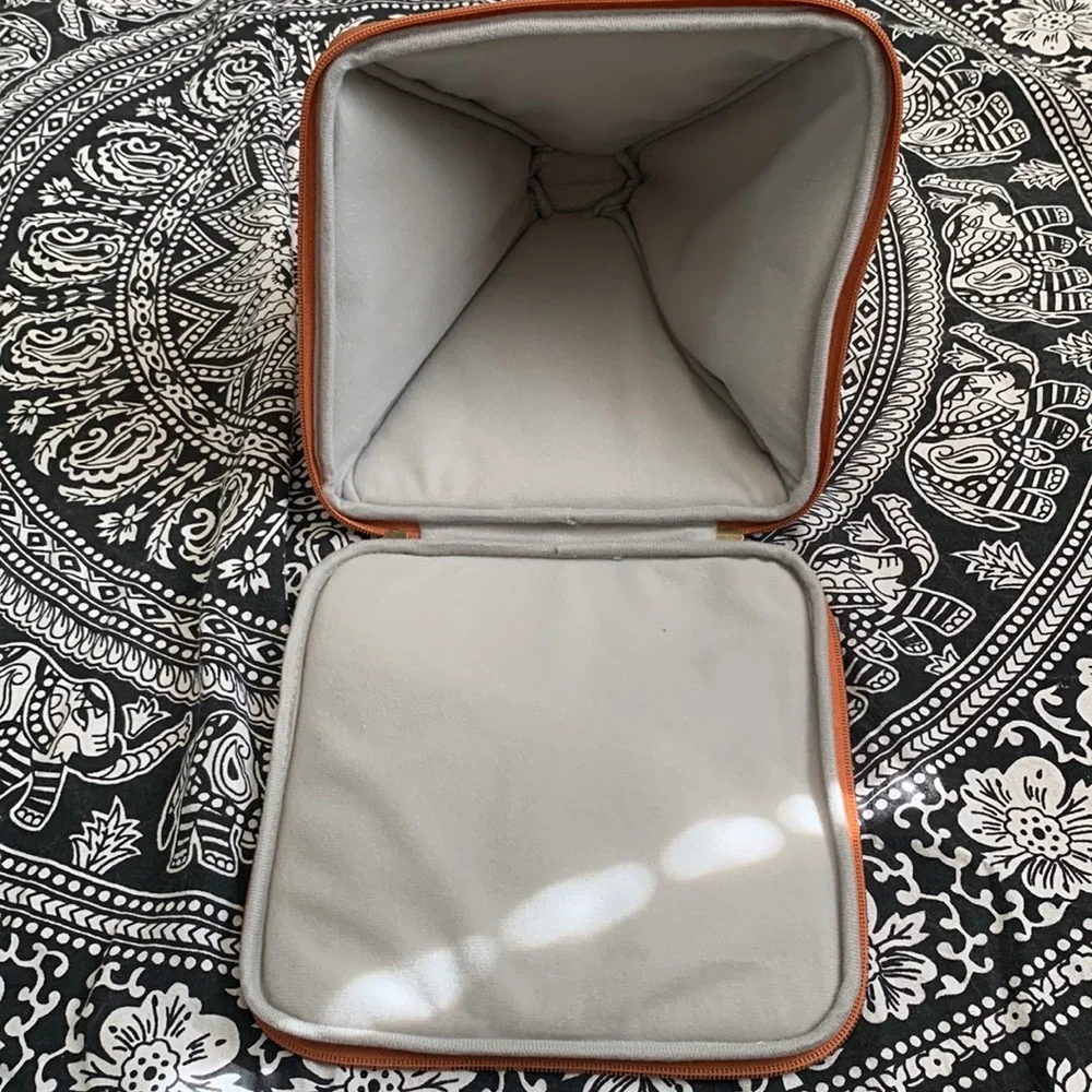 Tan Triangle Cosmetic Bag